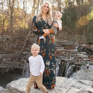 Baltic Born Deep Topaz floral Maxi Dress sz Large